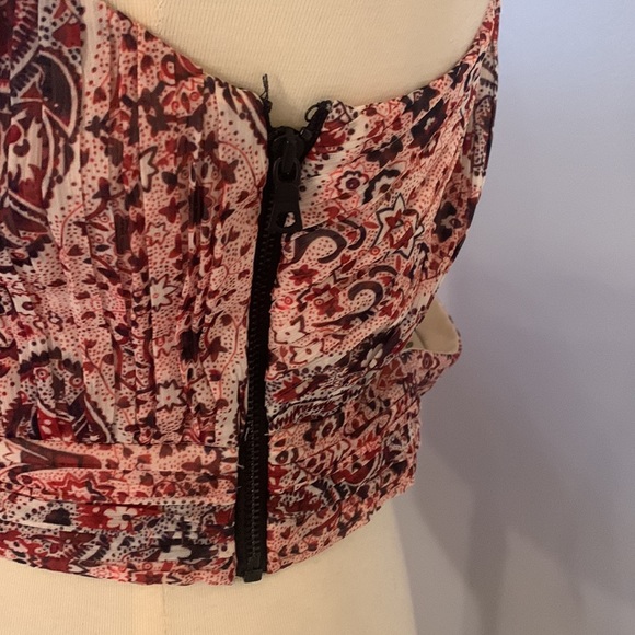 [alice + olivia] Colorful Boho Floral Pattern Crop Top - Size 8 - Picture 3 of 6